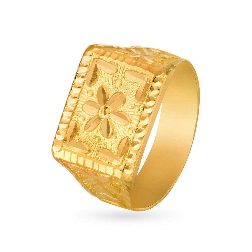 Buy Diamond Studded Floral Ring Online | ORRA